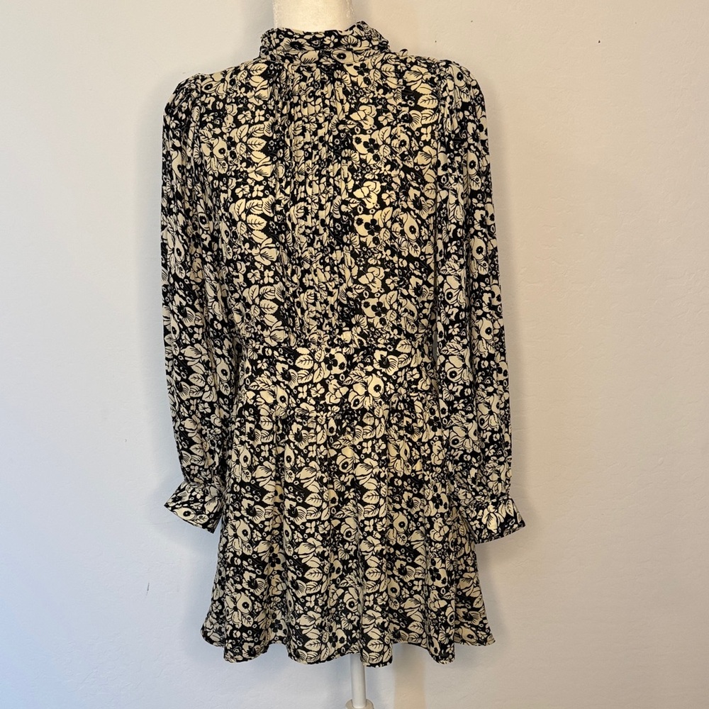 Topshop Black and Cream Floral Dress